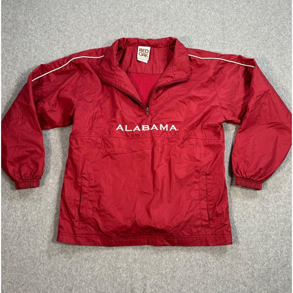Alabama Crimson Tide Red Oak Sportswear 1/4 Zip Pullover Windbreaker Size Large - Picture 1 of 7